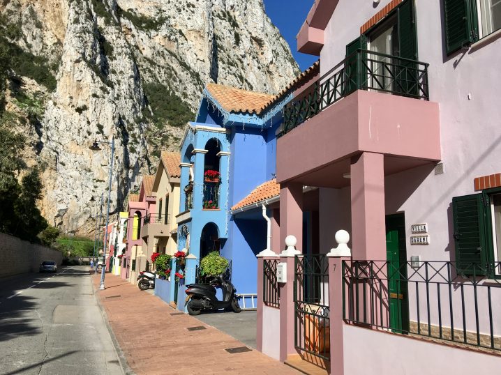 A colourful street in Gibraltar.