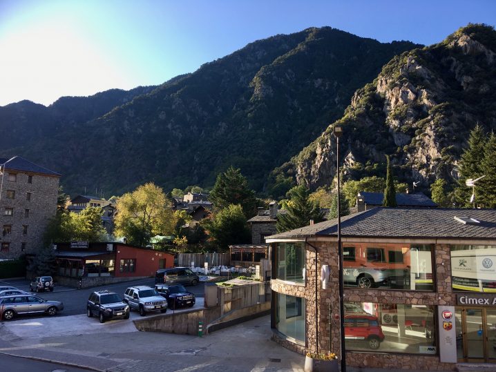 A photo of buildings next to the mountains in Andorra.