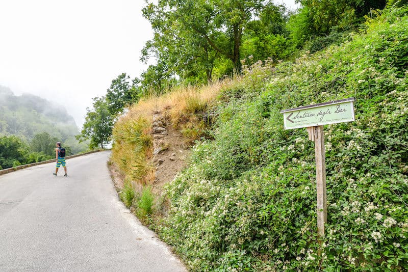 Path of the Gods sign